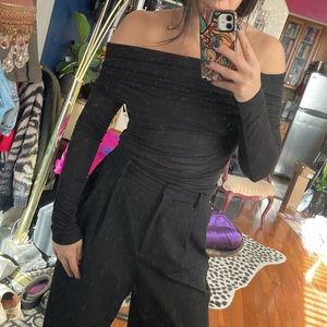 Black Bardot Shirt - Size S/M